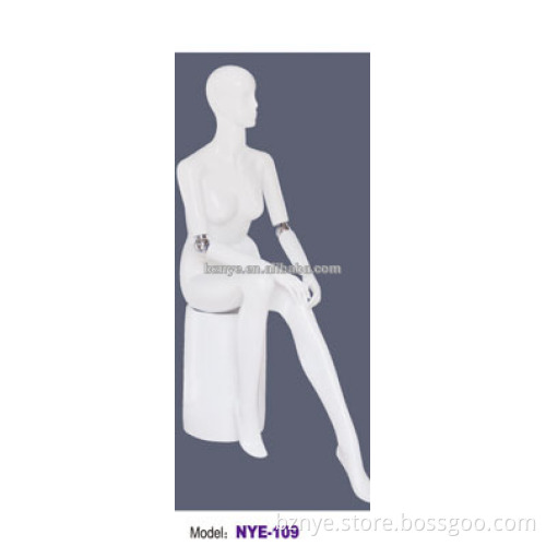 Fashion store window display fiberglass woman sitting Mannequin
